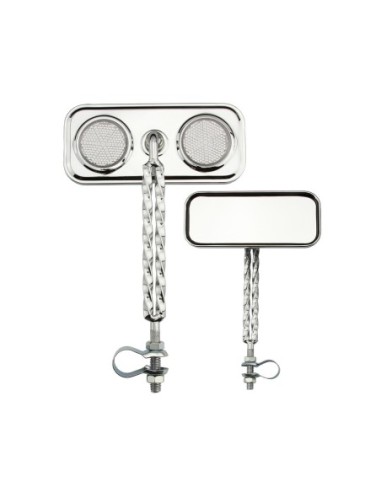 Rectangle Double Square Twisted Mirror Chrome...